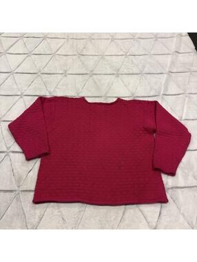GAP Pink Knit Cropped Textured Knit Vintage Sweater Women Medium Cotton Casual